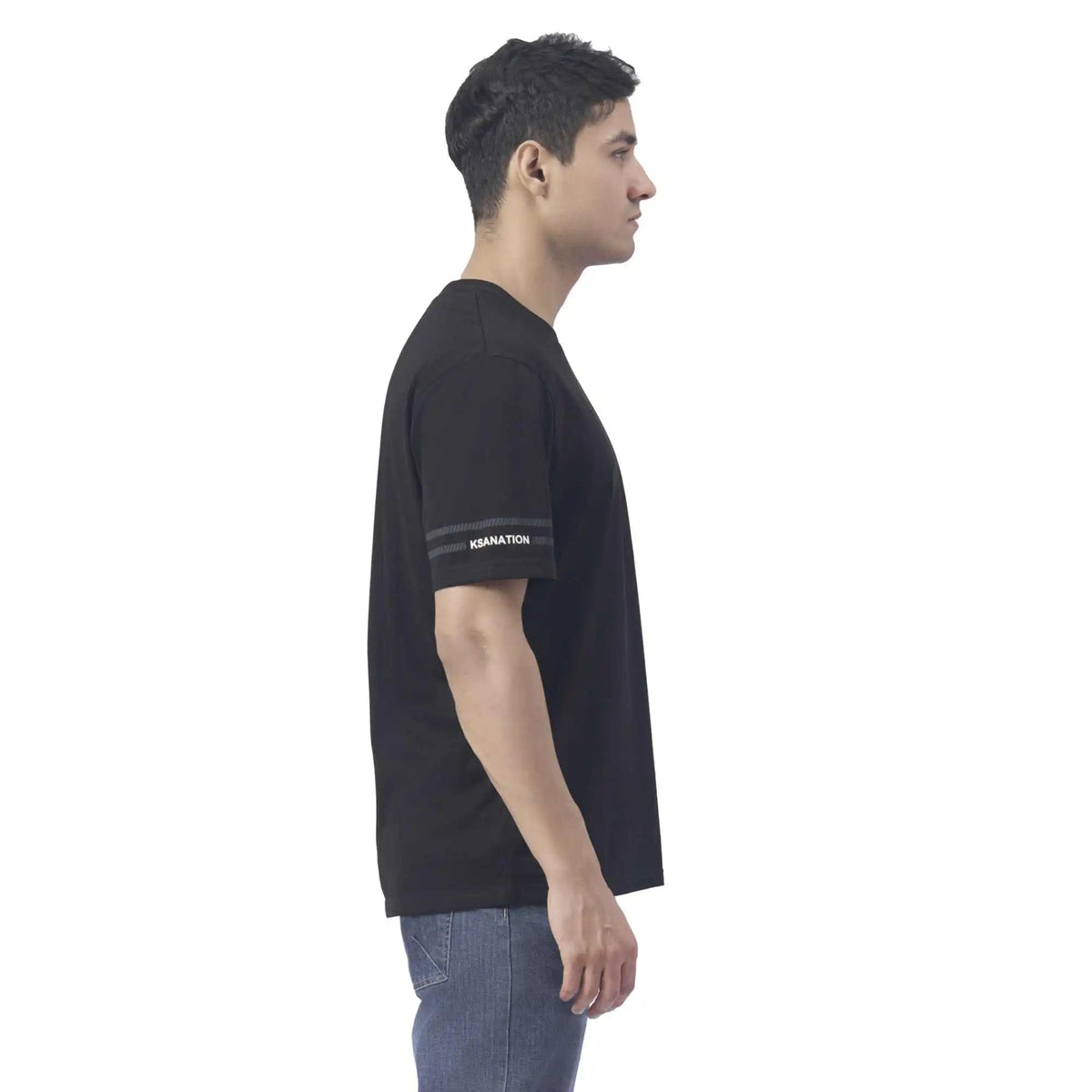 Embroidery Causal T.Shirt For Men M Black M,70,104,22, Image