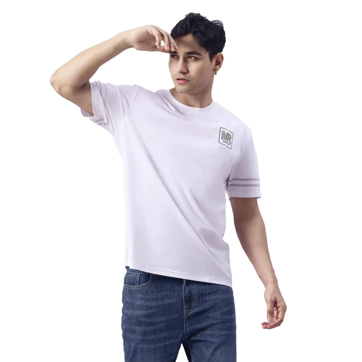 Embroidery Causal T.Shirt For Men L White L,72,108,23, Image