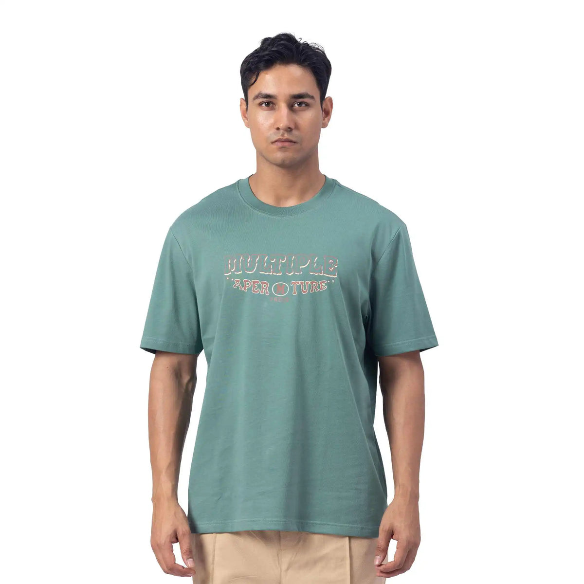 Printed Causal T.Shirt For Men S Gray Green S,68,100,21, Image