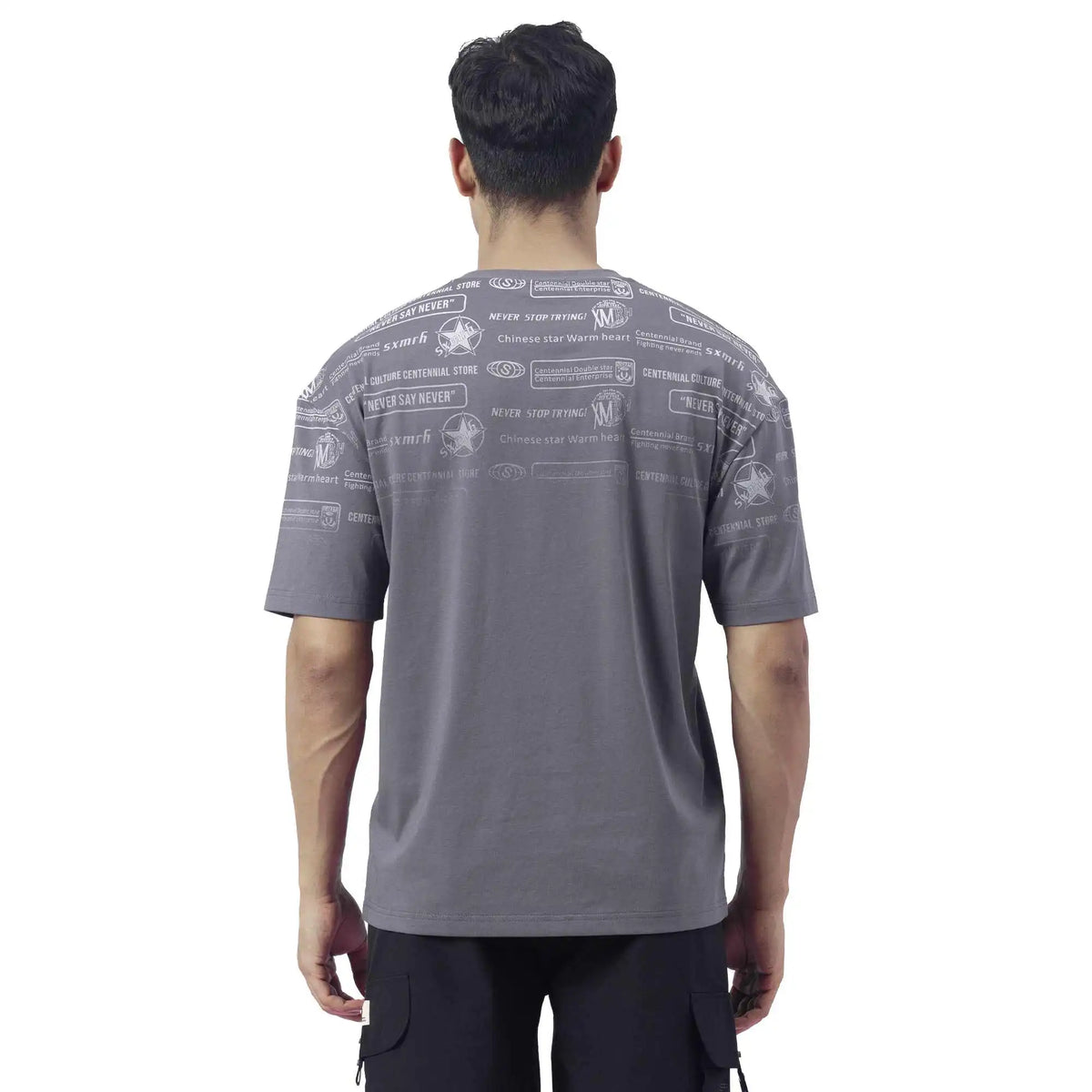 Printed Causal T.Shirt For Men L Dark Gray L,74.5,118,24, Image