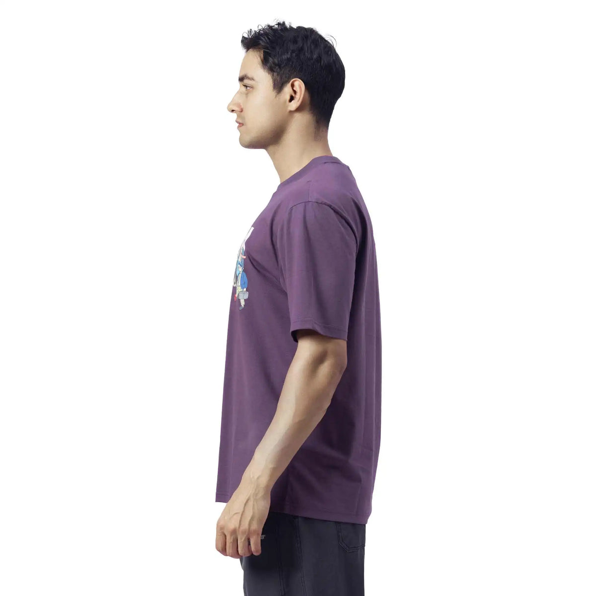 Printed Causal T.Shirt For Men L Dark Purple L,72,108,24.5, Image