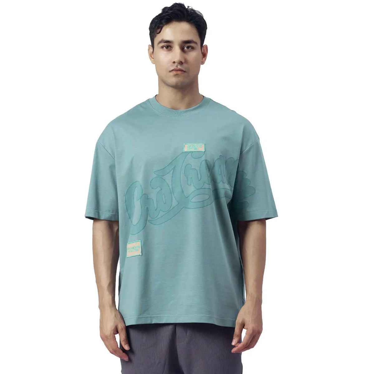 Printed Causal T.Shirt For Men 3XL Blue Green 3XL,79,128,27, Image