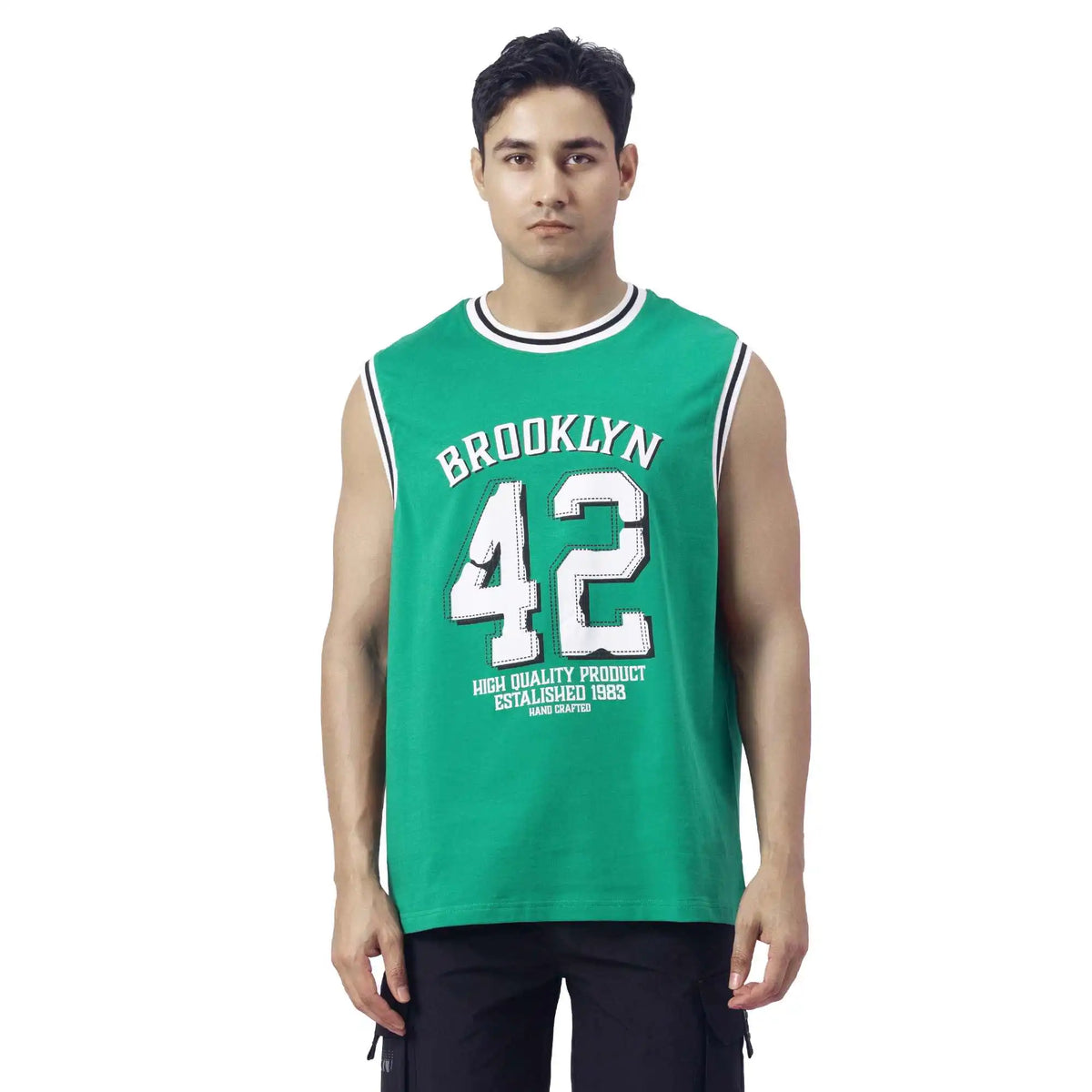 Printed Causal Vest For Men S Green S,71,108,, Image