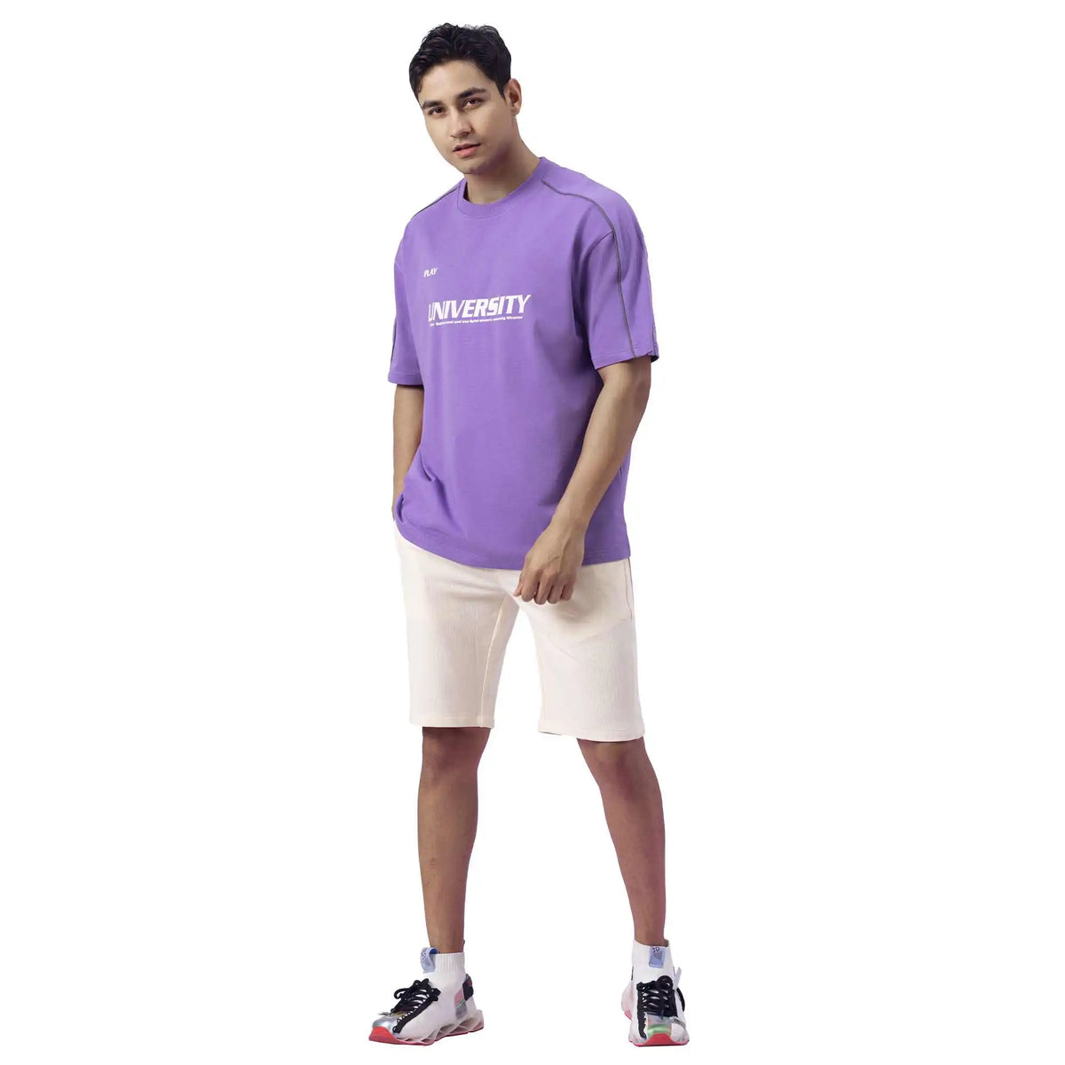 Printed Causal T.Shirt For Men L Purple L,75,120,22.5, Image