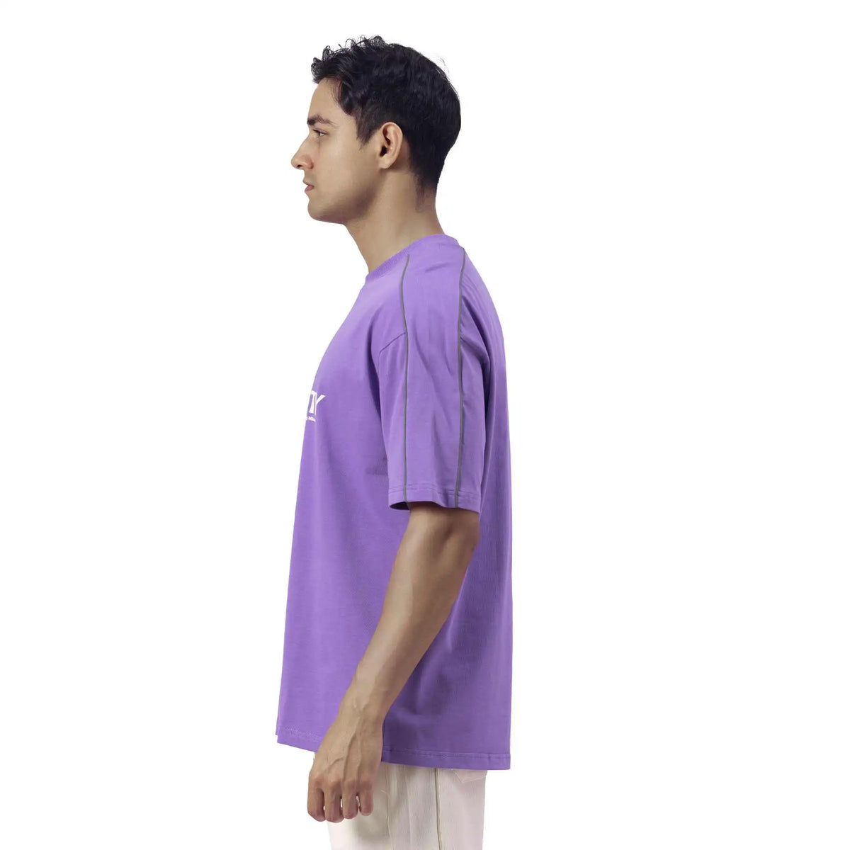 Printed Causal T.Shirt For Men 2XL Purple 2XL,77,128,23.5, Image