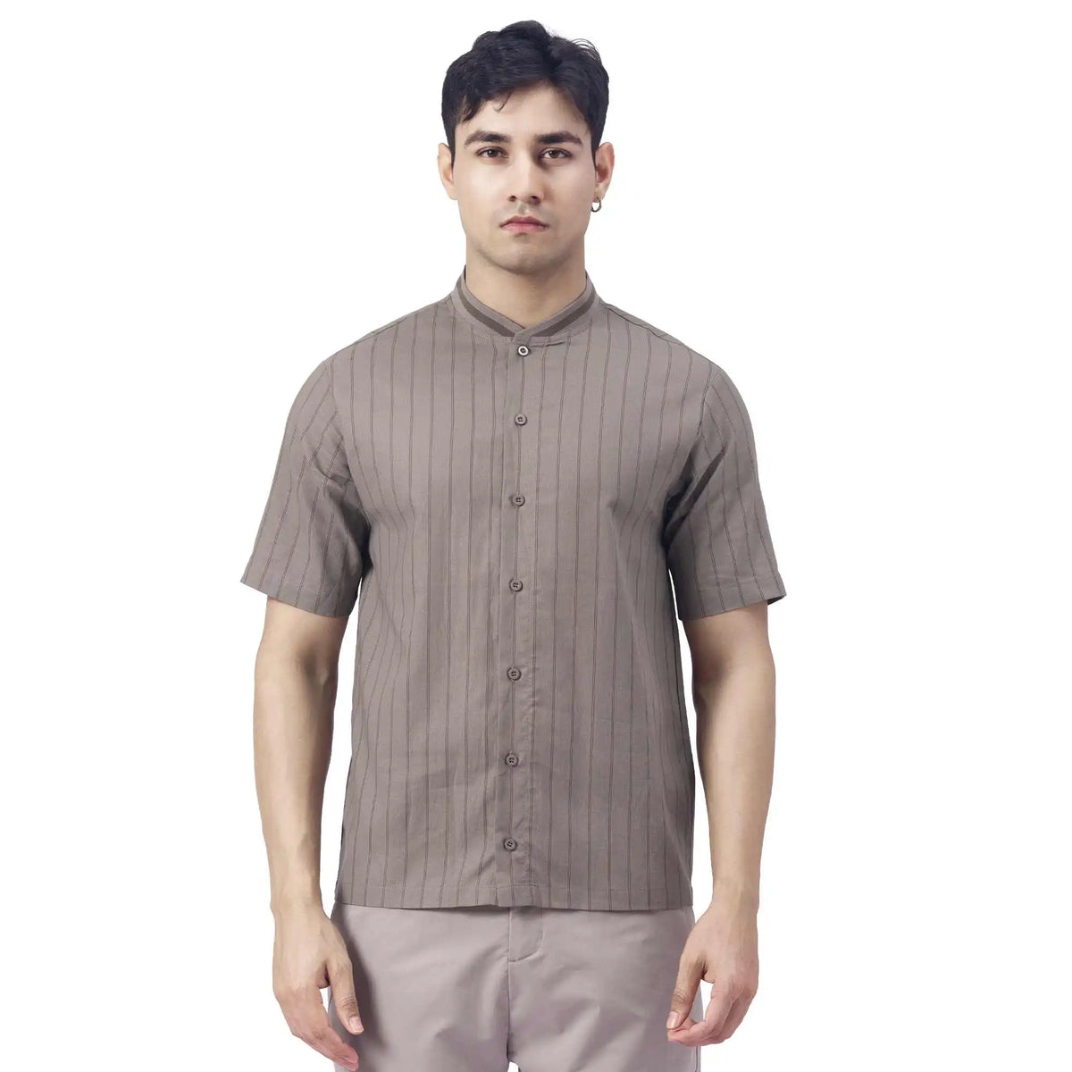 striped causal shirt for men image