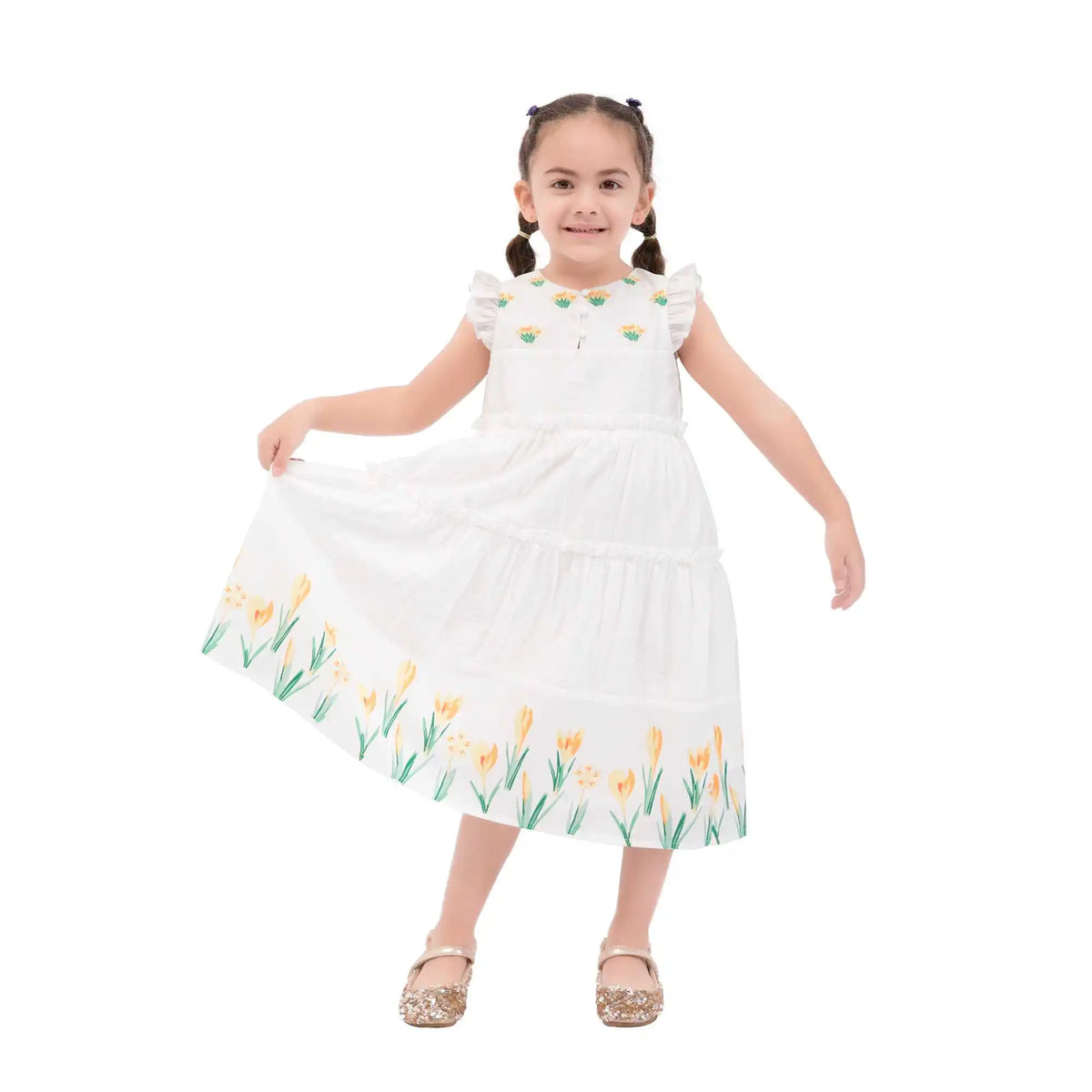 Floral Galabia For Girls 100 | 3Y White 100 | 3Y,66,59,, Image