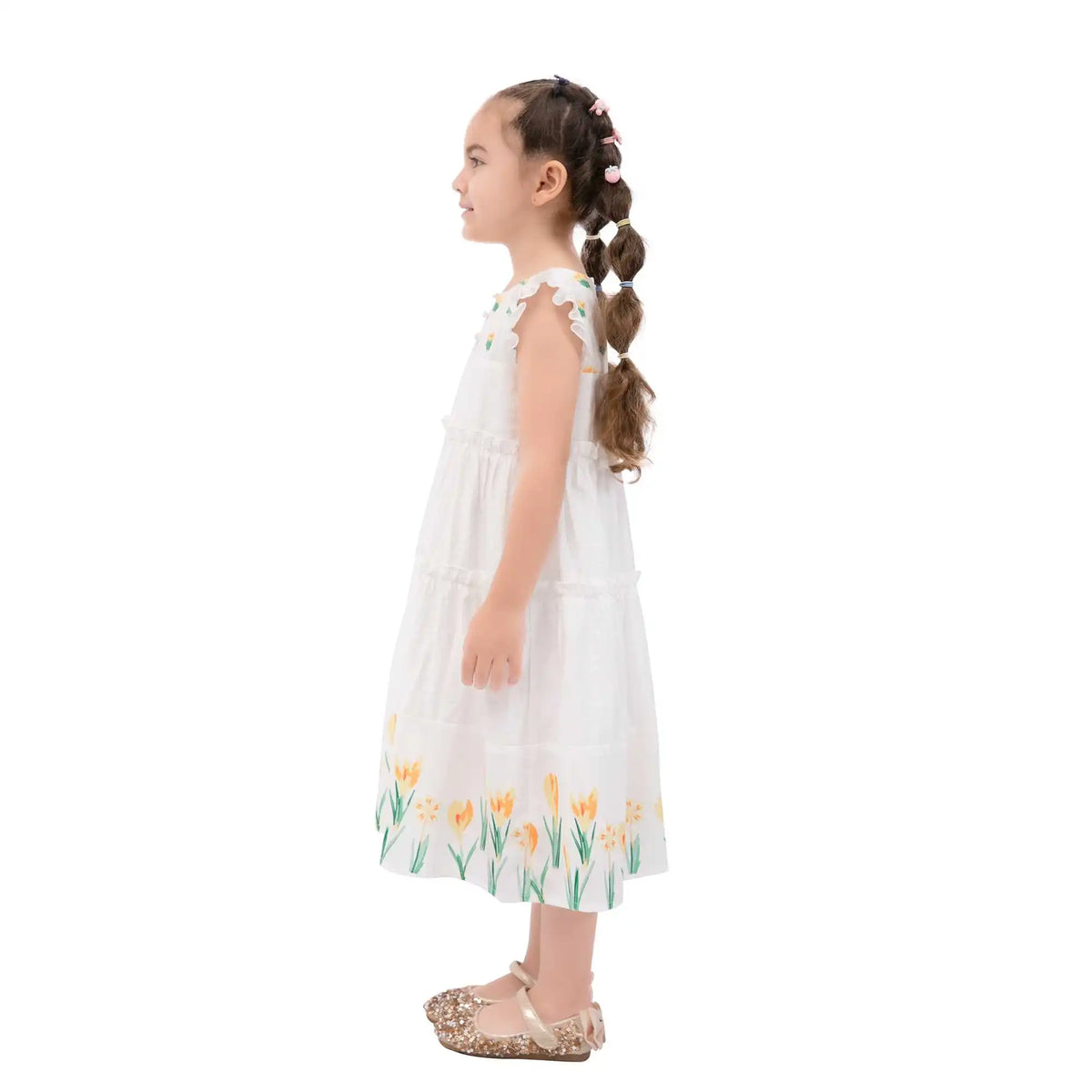 Floral Galabia For Girls 120 | 5-6Y White 120 | 5-6Y,82,67,, Image