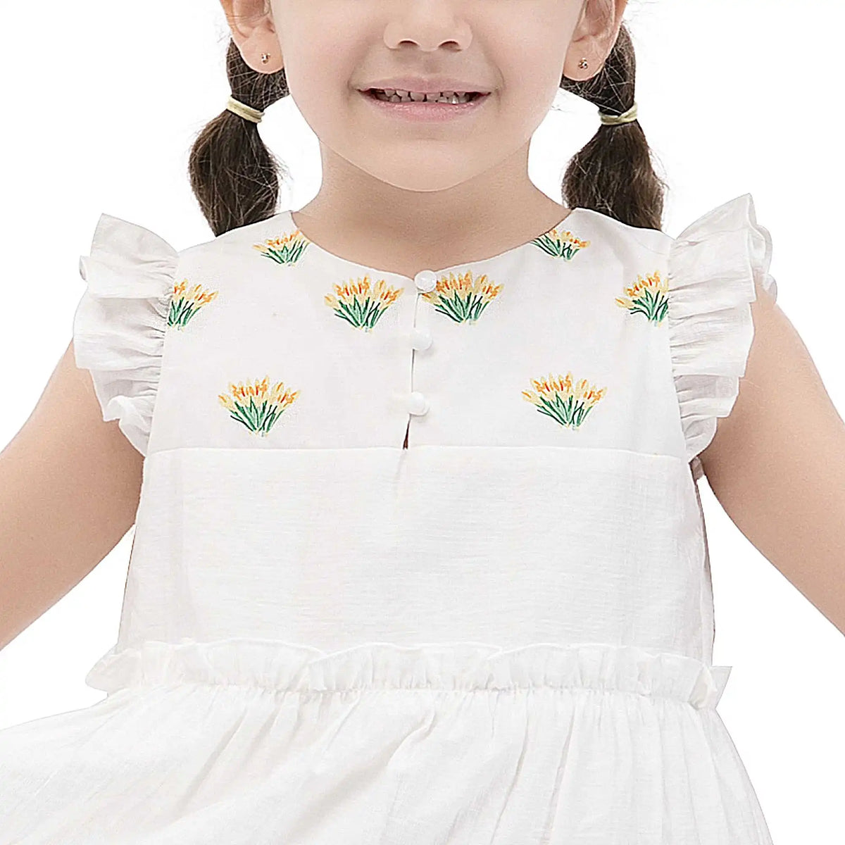 Floral Galabia For Girls 130 | 7-8Y White 130 | 7-8Y,90,71,, Image