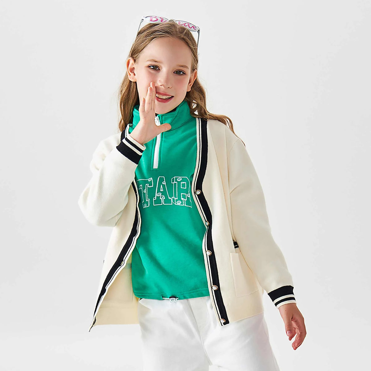 Prominent Print Fashion Jacket For Girls
