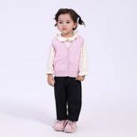 Solid Casual Waistcoat for Babies Girls