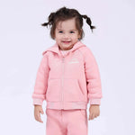 جاكيت بجيوب وغطاء رأس للمواليد البنات