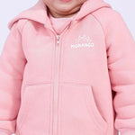 جاكيت بجيوب وغطاء رأس للمواليد البنات