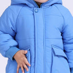 جاكيت مبطن بجيوب وغطاء رأس للمواليد الأولاد