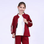 Maroon Printed School Jacket For Girls Image