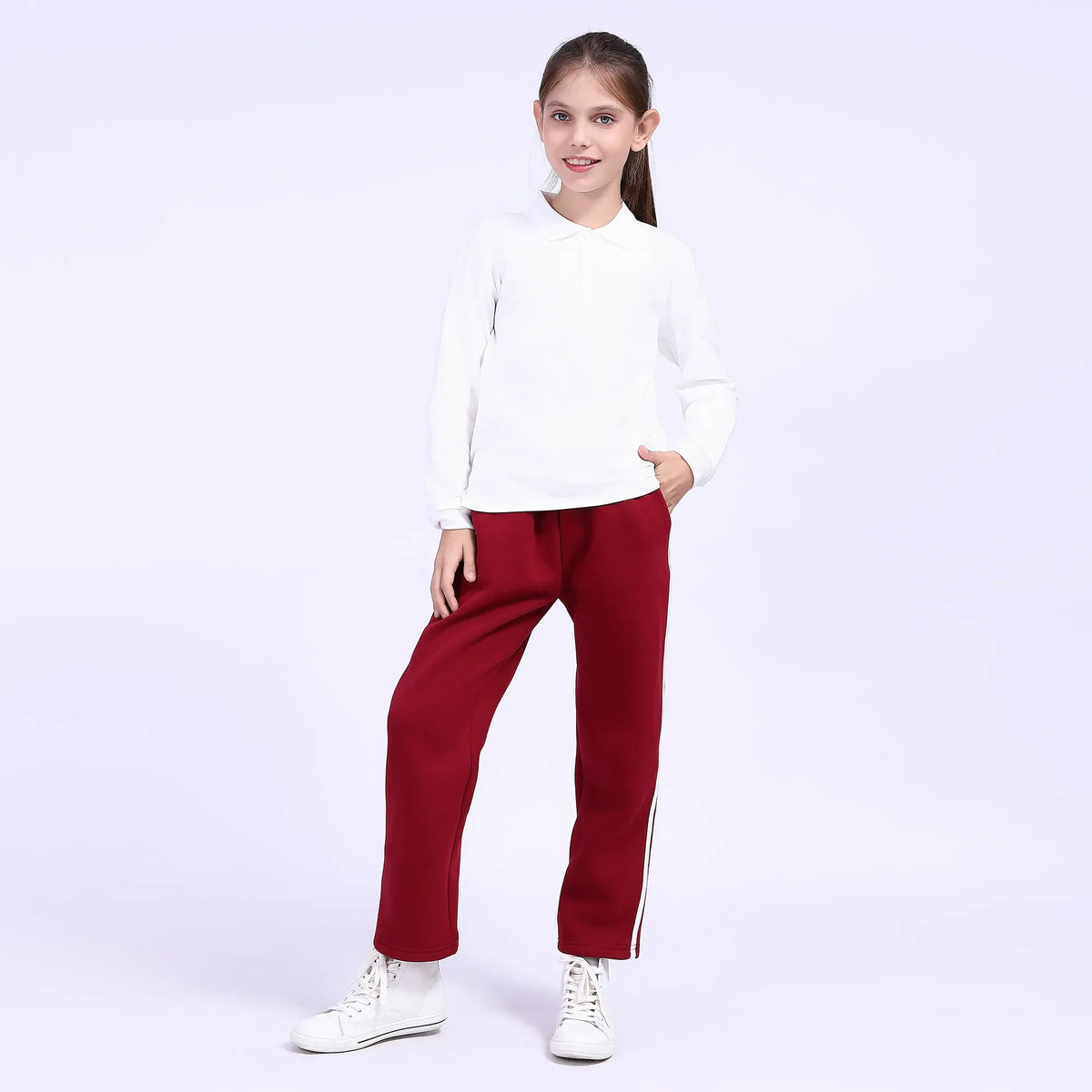 Pants for Girls L | 14-15 Y Maroon L | 14-15 Y,93,58,59.6,102 Image