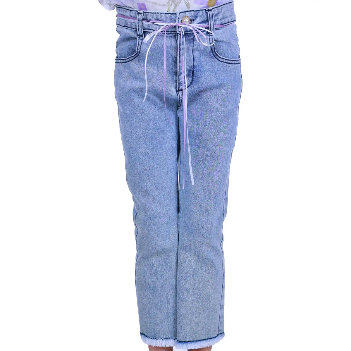 Bell-Bottom Elegant Pants For Girls 110 | 4-5Y Light Blue 110 | 4-5Y,58,56,38,62 Image