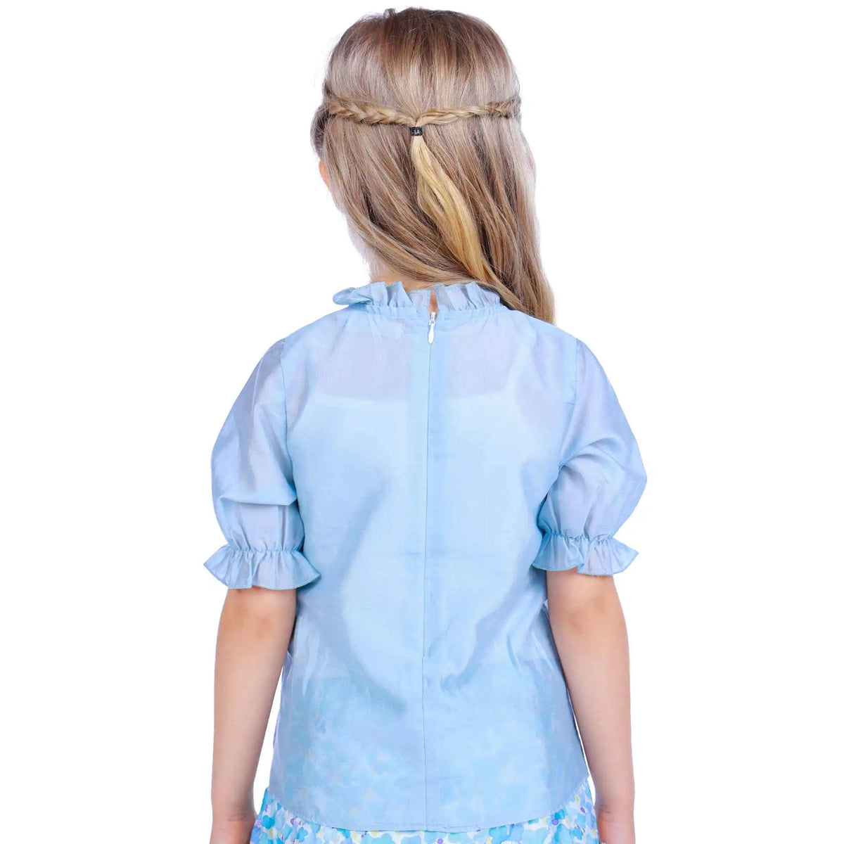 Plain Elegant Blouse For Girls 110 | 4-5Y Sky Blue 110 | 4-5Y,42,62,21.5, Image