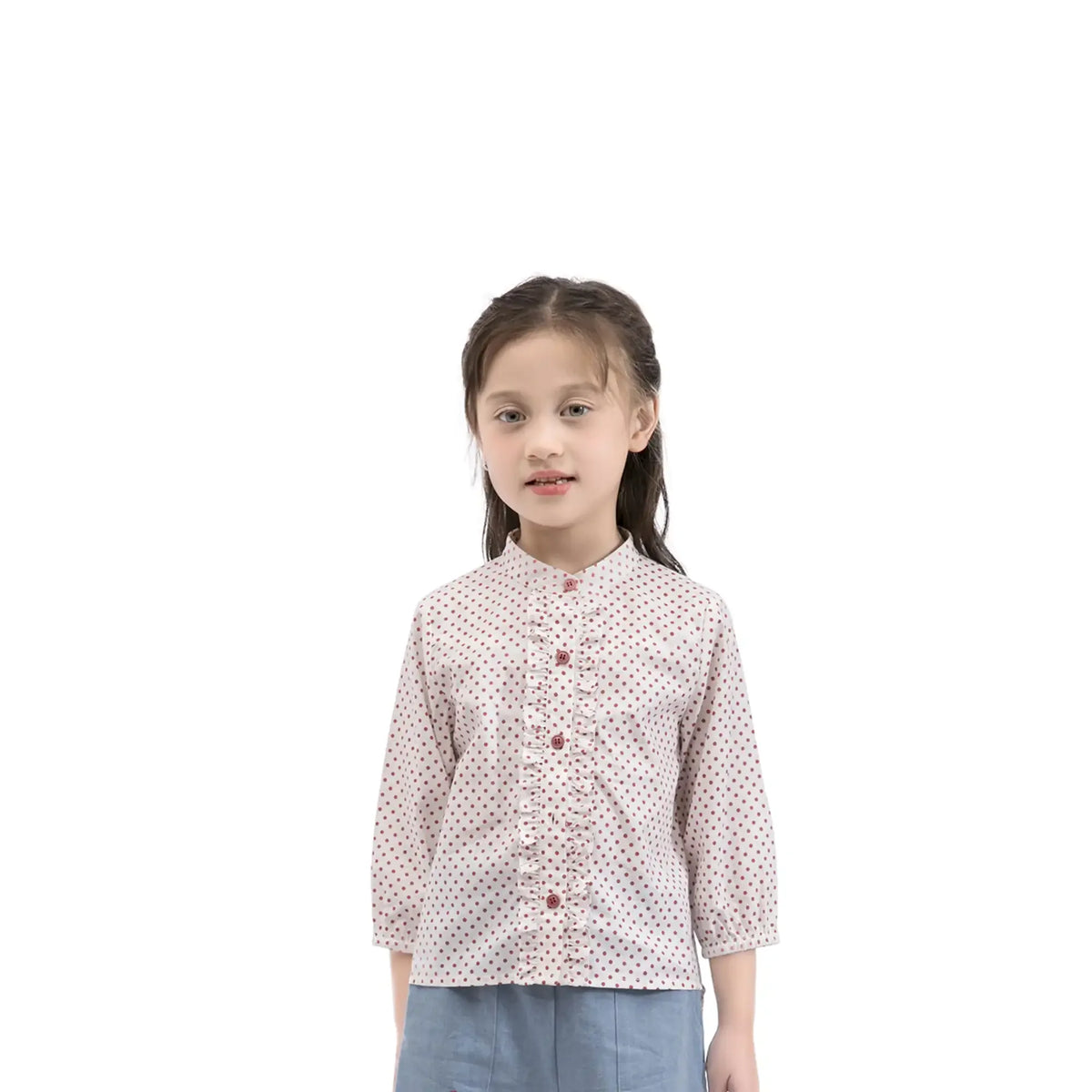 Dotted Casual Shirt For Girls Red Dots Image