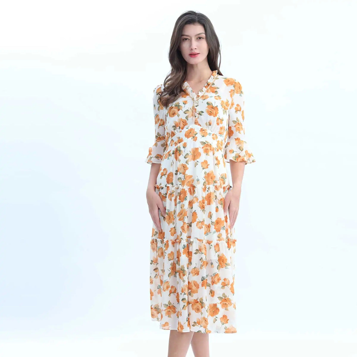 Floral Elegant Dress For Women Image