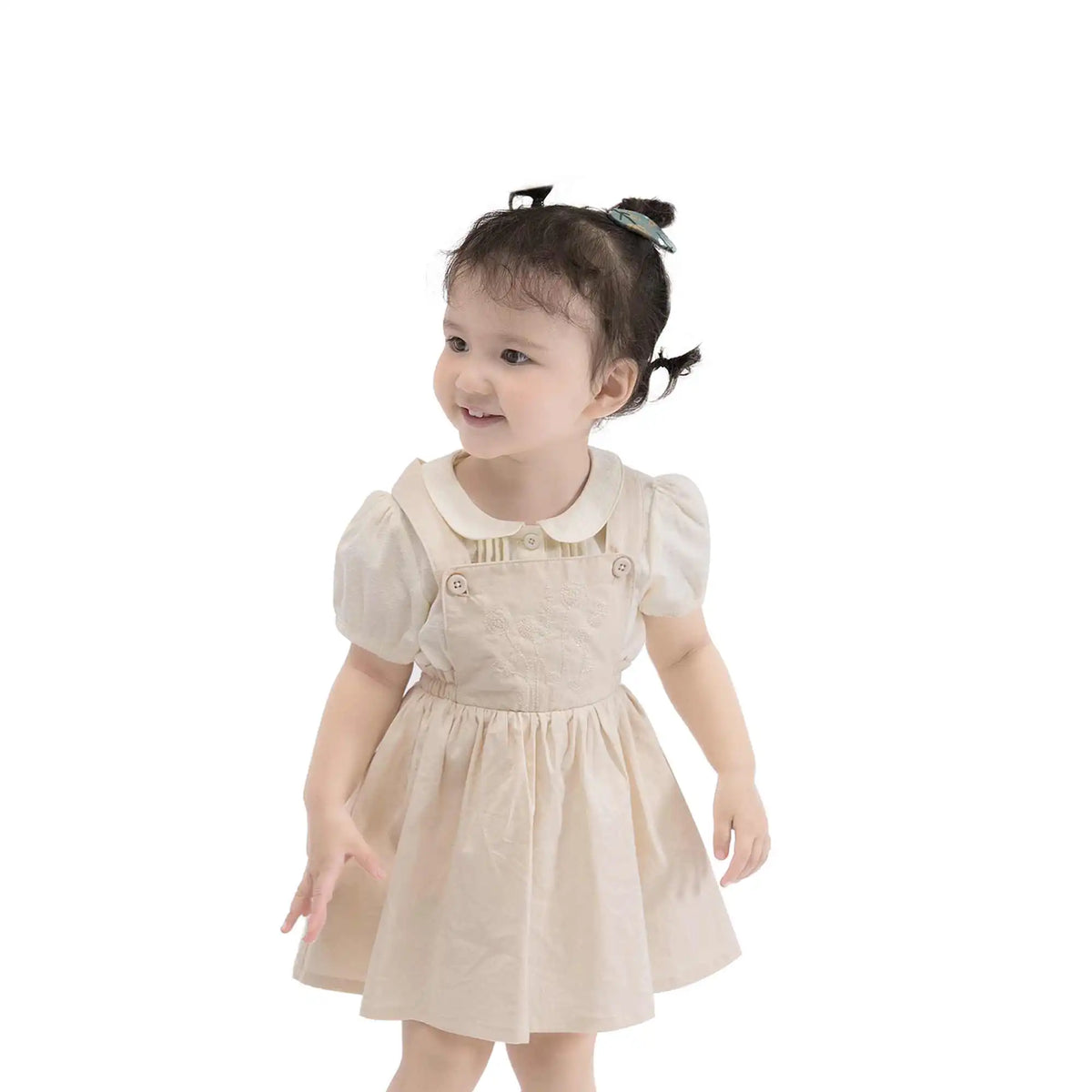 Plain Casual Shirt For Baby Girl 66 | 6-9M Light Beige 66 | 6-9M,32.5,55,11.5, Image