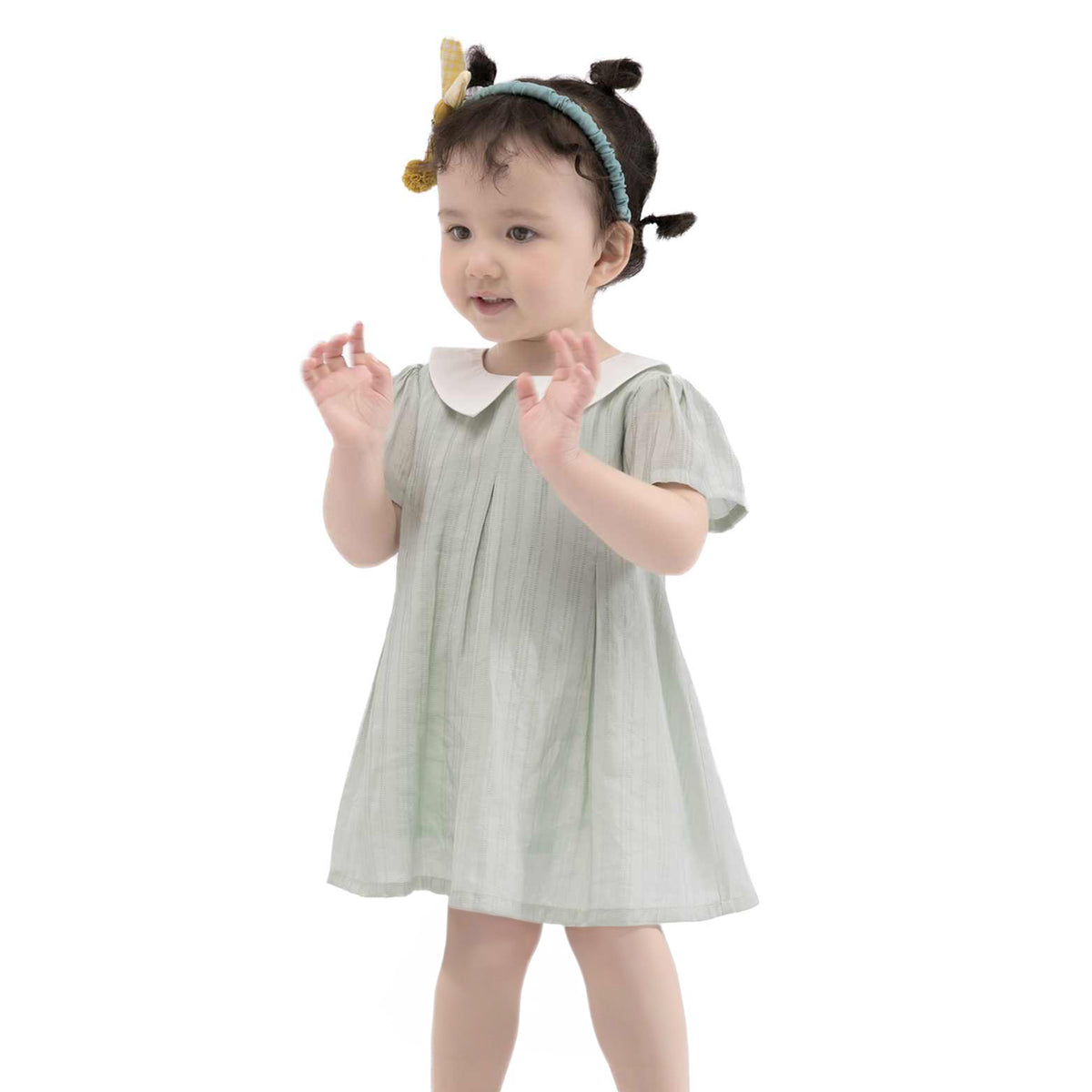 Color-Blocked Casual Dress For Baby Girl