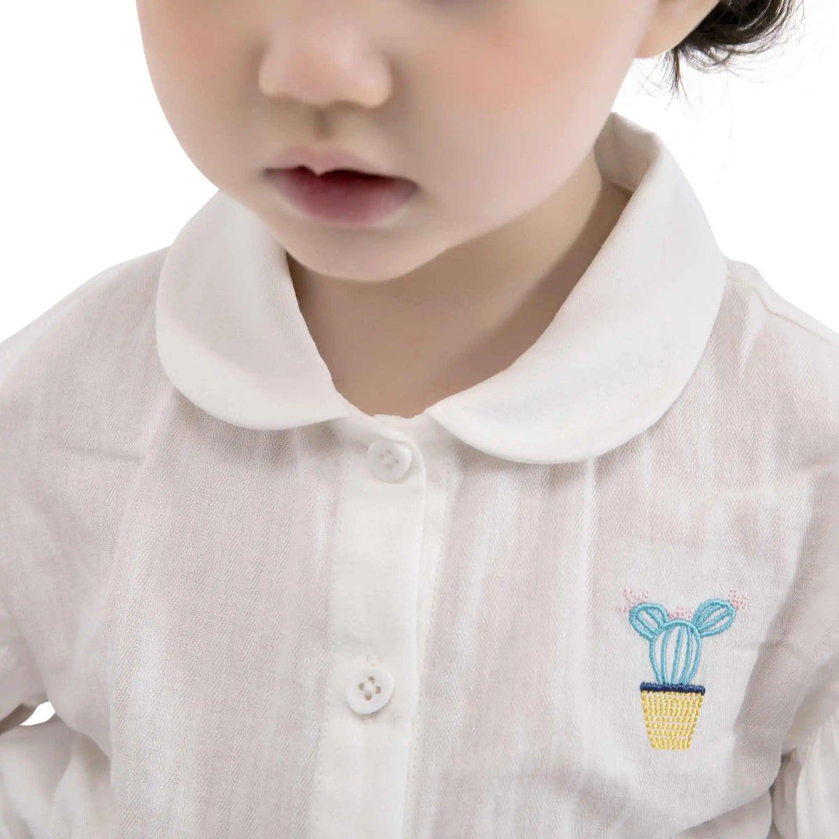 Floral Casual Shirt For Baby Girl 90 | 24M White 90 | 24M,44.5,76.2,4.3, Image