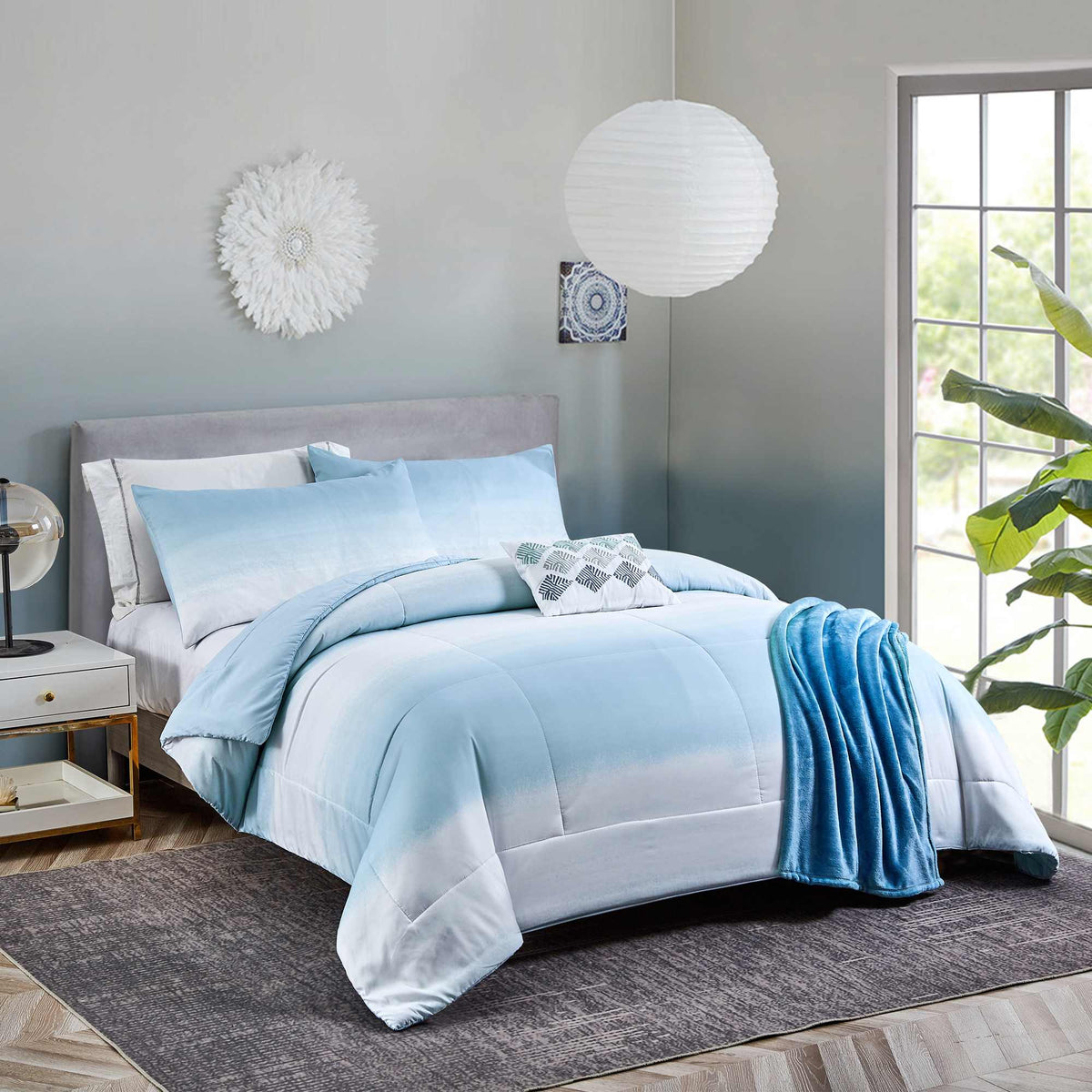 5PCS Comforter Set Free Blue Image