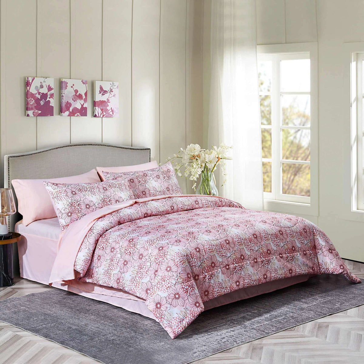 8PCS Comforter Set Free Pink Image