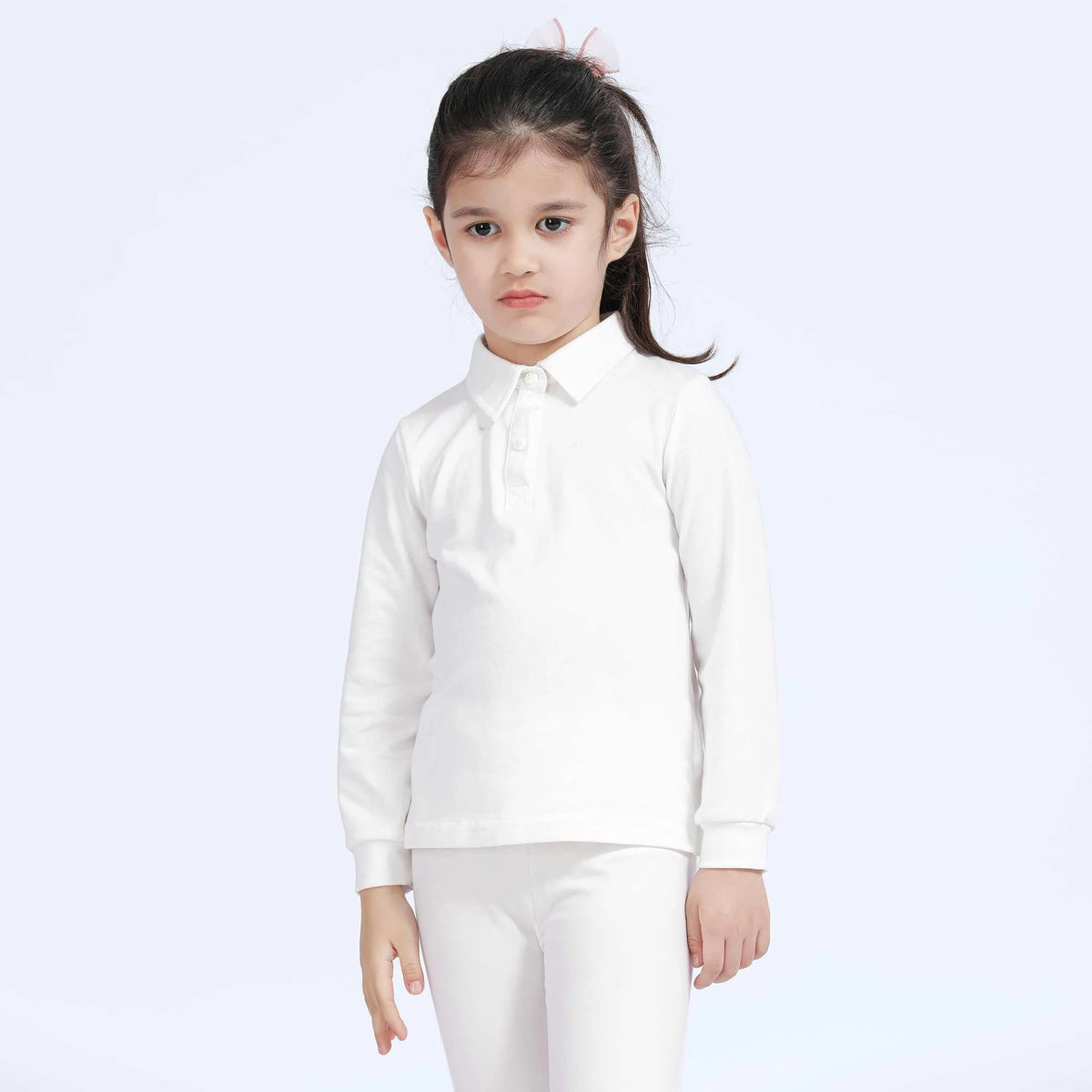 Plain Polo Shirt for Girls 1 | 4-5 Y White 1 | 4-5 Y,39.5,59,34, Image