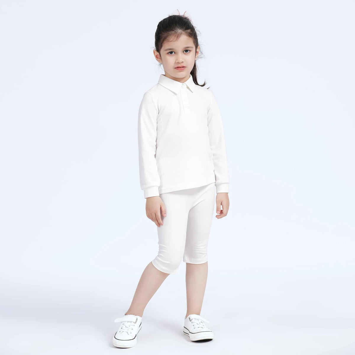 Plain Polo Shirt for Girls 3 | 6-7 Y White 3 | 6-7 Y,45.5,67,40, Image