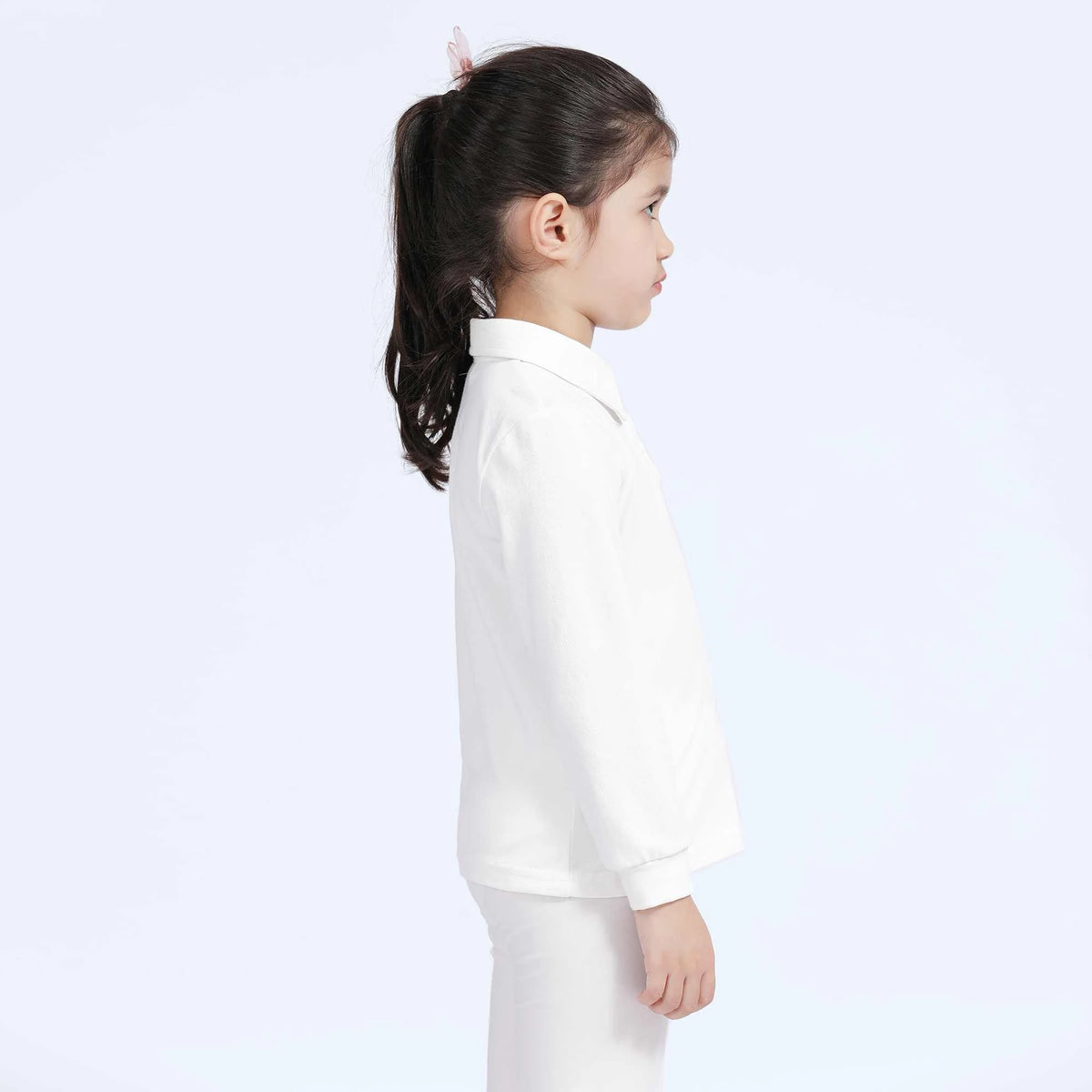 Plain Polo Shirt for Girls 2 | 5-6 Y White 2 | 5-6 Y,42.5,63,37, Image