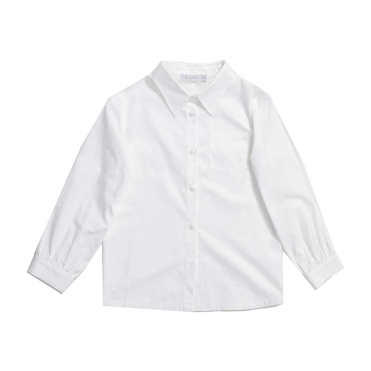 Plain Shirt for Girls XS | 11-12 Y White XS | 11-12 Y,51,76,41.5, Image