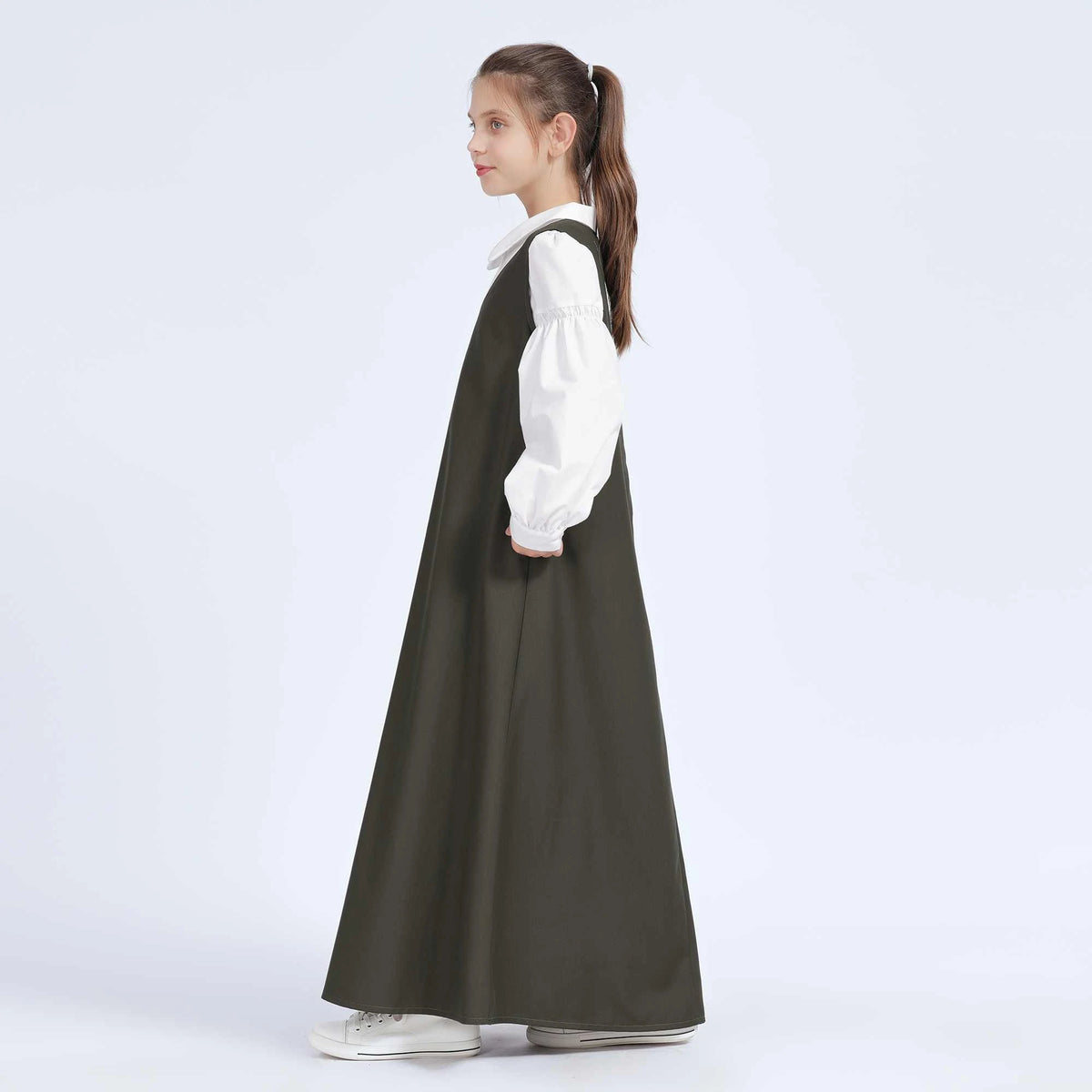 Plain Dress for Girls 48M | 11-12 Y Army Green 48M | 11-12 Y,122,87,, Image