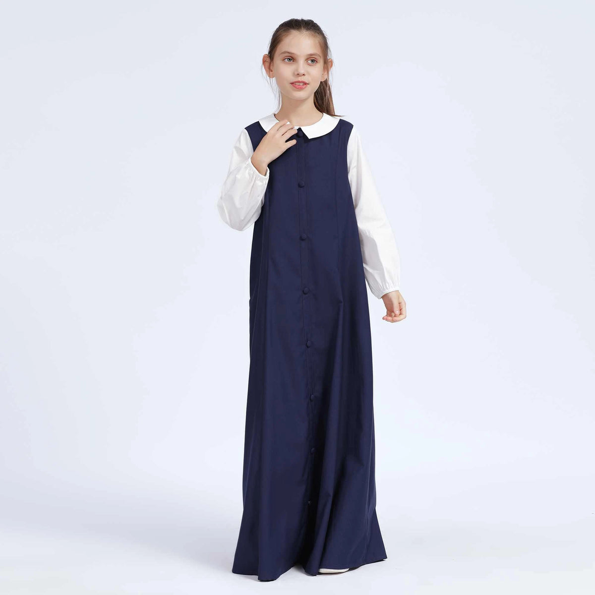 Color-Blocked Dress for Girls 52XL | 13-14 Y Navy 52XL | 13-14 Y,132,95,55.5, Image