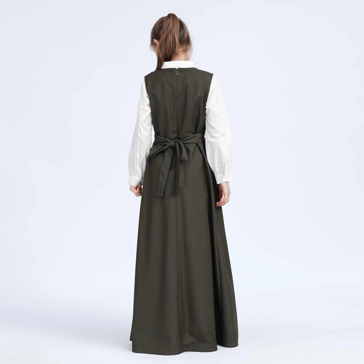 Plain Dress for Girls 52S | 13-14 Y Army Green 52S | 13-14 Y,132,81,,74 Image