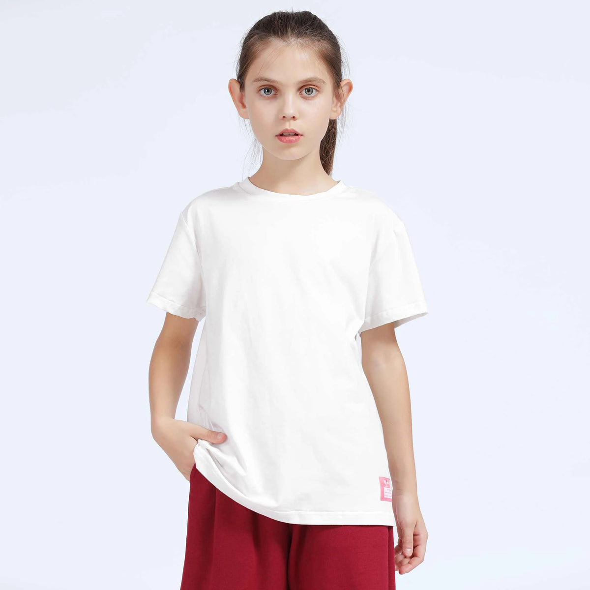 BadgeT.Shirt for Girls White Image