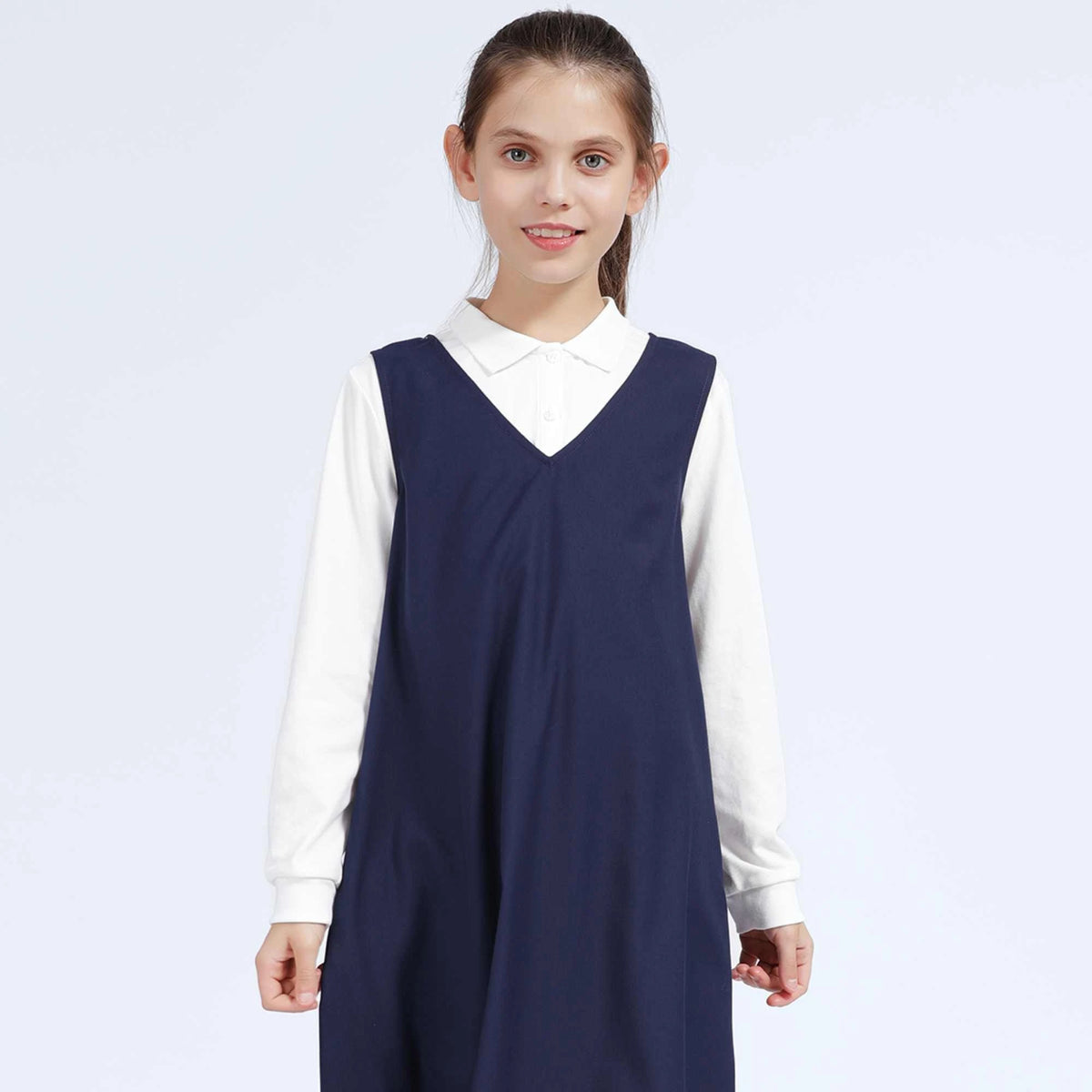 Plain Polo Shirt for Girls M | 13-14 Y White M | 13-14 Y,56,83,48, Image