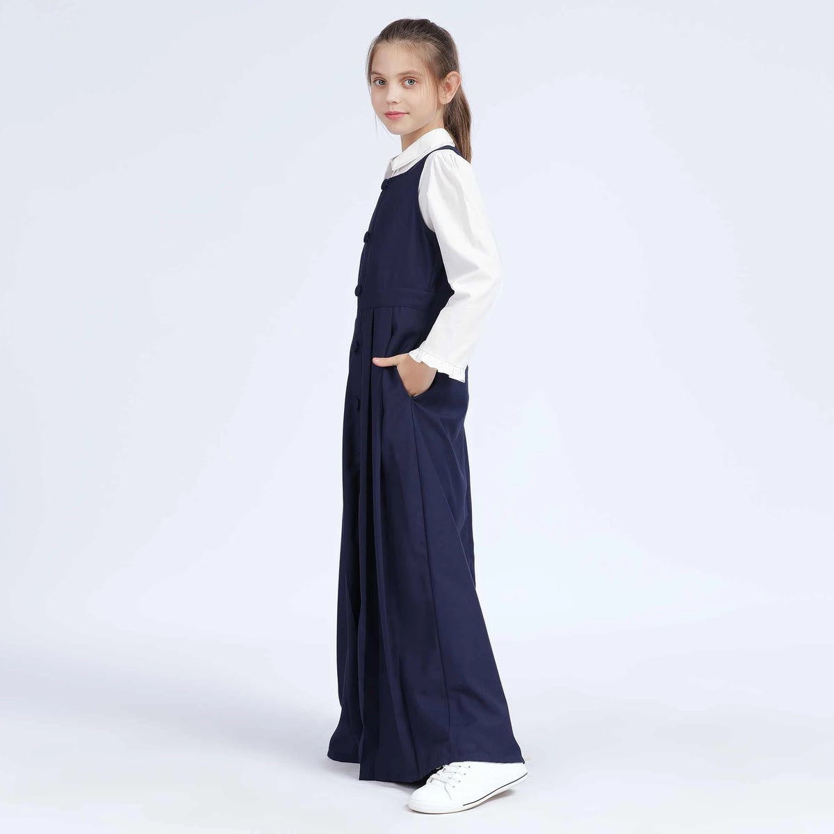 Plain Dress for Girls 52L | 13-14 Y Navy 52L | 13-14 Y,132,86,,78 Image