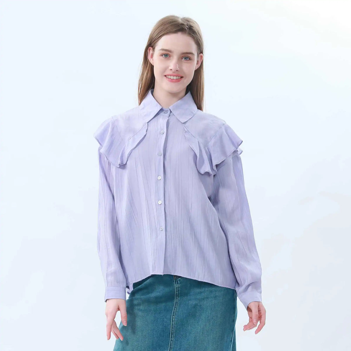 plain classic shirt for women image