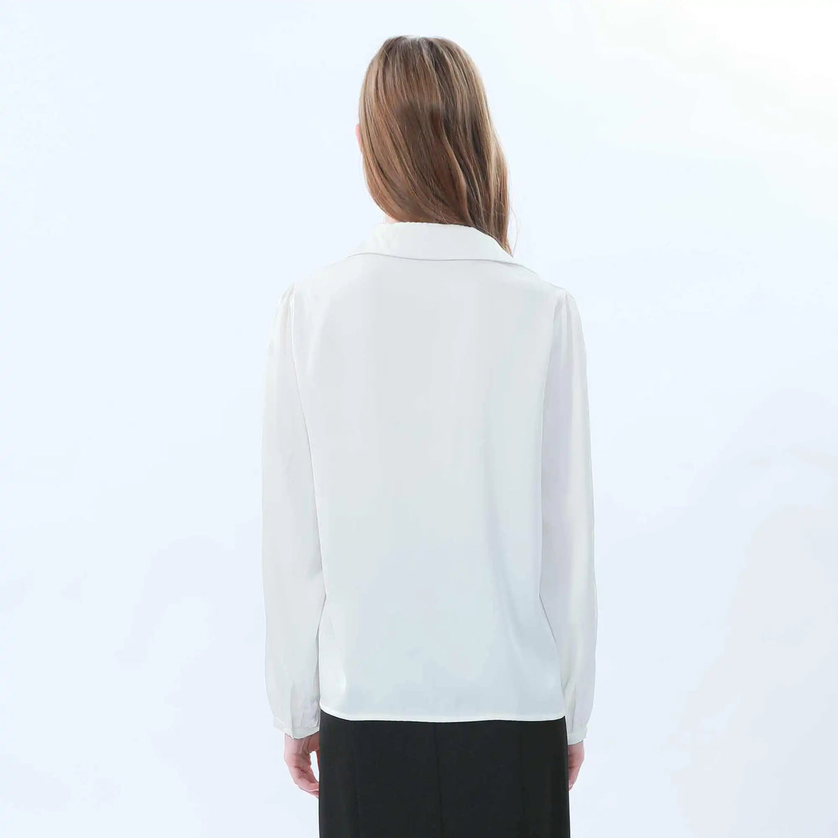 Plain Classic Blouse For Women 4XL White 4XL,66,122,62, Image