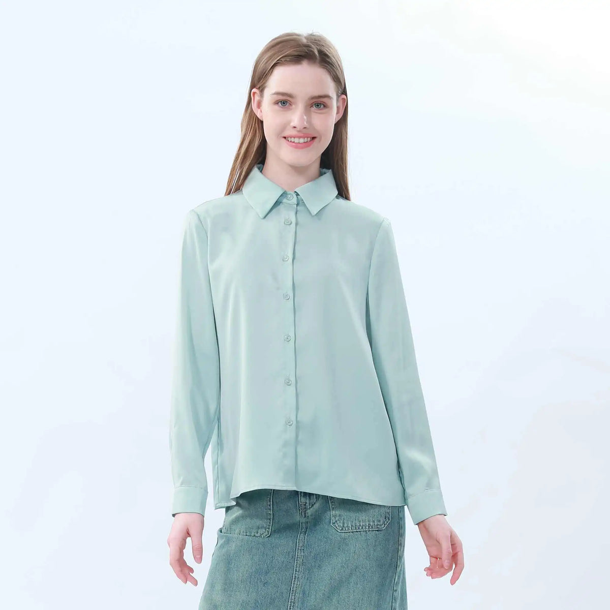 plain classic shirt for women image