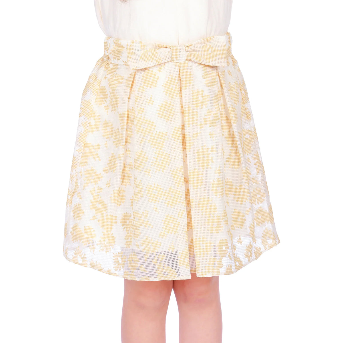 Floral Classic Skirt for Girls Beige Yellow Image