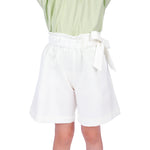 Off White Plain Classic Shorts for Girls Image