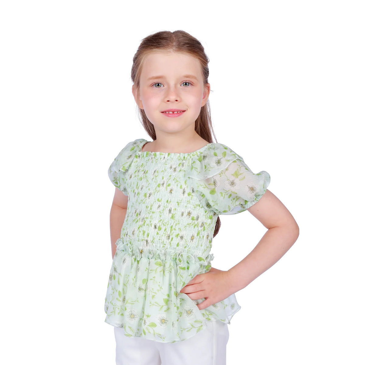 Floral Classic Blouse for Girls Image