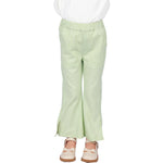 Light Green Solid Classic Pants for Girls Image