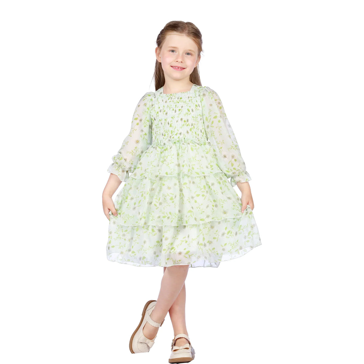 Floral Classic Dress for Girls Image