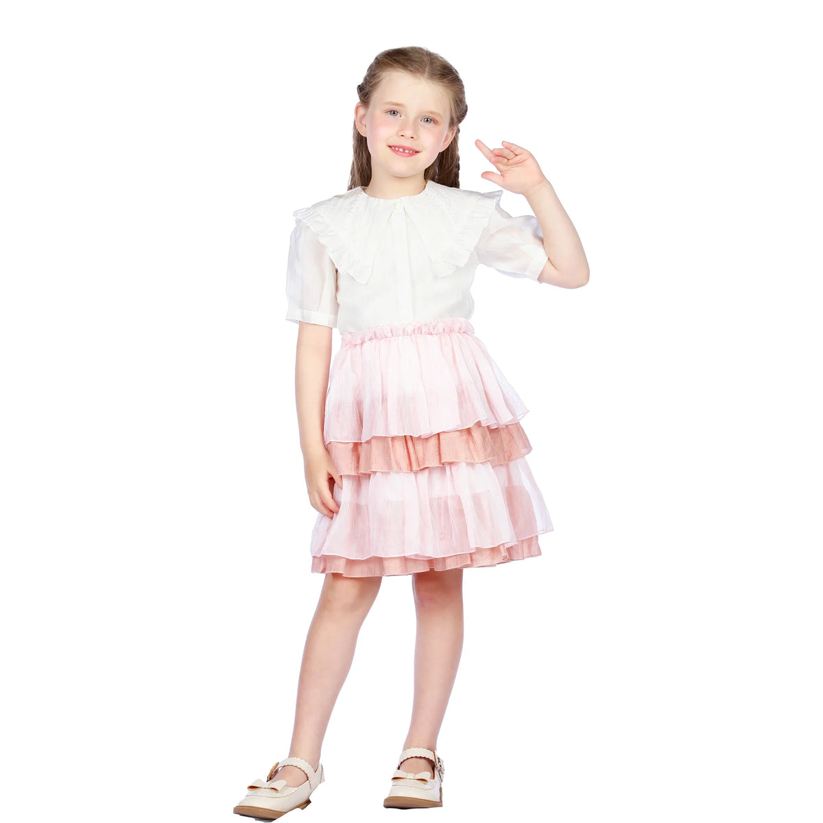 Color-Blocked Classic Skirt for Girls Image