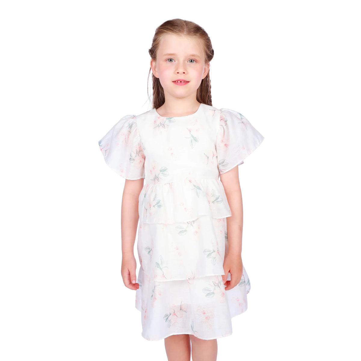 Floral Classic Dress for Girls Light Pink Image