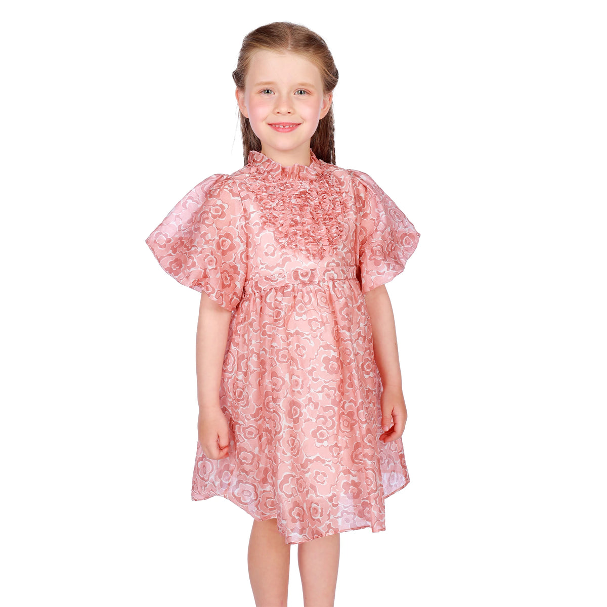 Floral Classic Dress for Girls Pink Image